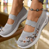 Sneakers - Myrna | Comfortabele orthopedische sneakers van ademend textiel met drukknopsluiting en schokabsorberende zool - Grijs - 36 - Zarandi Amsterdam