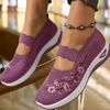 Sneakers - Myrna | Comfortabele orthopedische sneakers van ademend textiel met drukknopsluiting en schokabsorberende zool - Paars - 36 - Zarandi Amsterdam
