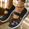 Sneakers - Myrna | Comfortabele orthopedische sneakers van ademend textiel met drukknopsluiting en schokabsorberende zool - Zwart - 36 - Zarandi Amsterdam