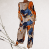 Casual Summer Wear - Natania | Kleurrige Zomerset met Flatterende Pasvorm en Lange Mouwen - Donkerblauw - S - Zarandi Amsterdam