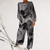 Casual Summer Wear - Natania | Kleurrige Zomerset met Flatterende Pasvorm en Lange Mouwen - Grijs - S - Zarandi Amsterdam