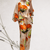 Casual Summer Wear - Natania | Kleurrige Zomerset met Flatterende Pasvorm en Lange Mouwen - Oranje - S - Zarandi Amsterdam