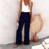 ModeParisienne® Quetzali - Pantaloni a gamba larga con vita alta