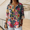 Blouses - **Noémie | Elegante bloemenblouse in zachte polyester met knoopsluiting en lange mouwen - multicolored - S - Zarandi Amsterdam