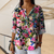 Blouses - **Noémie | Elegante bloemenblouse in zachte polyester met knoopsluiting en lange mouwen - Regenboog - S - Zarandi Amsterdam