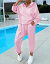 Set van Kapuzenpullover met Jogginghose - ModeParisienne® Kadelle | Set van Kapuzenpullover met Jogginghose - Roze - S - Zarandi Amsterdam