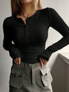 Top a maniche lunghe a coste per donna – Elegante e comodo