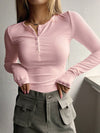 Top a maniche lunghe a coste per donna – Elegante e comodo