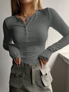 Top a maniche lunghe a coste per donna – Elegante e comodo