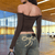 Blouses en Hemden - Oliva | Elegante off - shoulder langarmtop van zachte stof voor vrouwen, slim fit - S - Zarandi Amsterdam