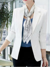 Women's Blazers - Op maat gemaakte blazer voor vrouwenkleding met sluiting met één knop - Wit - S - Zarandi Amsterdam