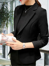 Women's Blazers - Op maat gemaakte blazer voor vrouwenkleding met sluiting met één knop - Zwart a - S - Zarandi Amsterdam