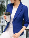 Women's Blazers - Op maat gemaakte blazer voor vrouwenkleding met sluiting met één knop - Blauw - S - Zarandi Amsterdam