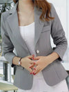 Women's Blazers - Op maat gemaakte blazer voor vrouwenkleding met sluiting met één knop - Grijs - S - Zarandi Amsterdam