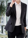 Women's Blazers - Op maat gemaakte blazer voor vrouwenkleding met sluiting met één knop - Zwart - S - Zarandi Amsterdam