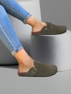 women's sandals - Orthopedische Slippers met Leren Bovenkant en Antislip Zool - Groen - 36 - Zarandi Amsterdam