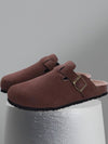 women's sandals - Orthopedische Slippers met Leren Bovenkant en Antislip Zool - Wijnrood - 36 - Zarandi Amsterdam