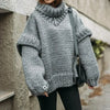 Sweaters - Oversized Trui | Hoge Kraag Winter Casual - Grijs - S - Zarandi Amsterdam