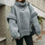 Sweaters - Oversized Trui | Hoge Kraag Winter Casual - Grijs - S - Zarandi Amsterdam