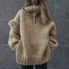 Sweaters - Oversized Trui | Hoge Kraag Winter Casual - Khaki - S - Zarandi Amsterdam