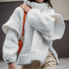 Sweaters - Oversized Trui | Hoge Kraag Winter Casual - Wit - S - Zarandi Amsterdam