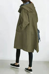 Women's Coat - Oversized jas met capuchon voor dames | Waterdicht - Legergroen - S - Zarandi Amsterdam