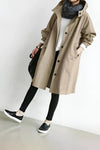 Women's Coat - Oversized jas met capuchon voor dames | Waterdicht - Beige - S - Zarandi Amsterdam