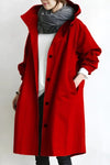 Women's Coat - Oversized jas met capuchon voor dames | Waterdicht - Rood - S - Zarandi Amsterdam