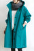Women's Coat - Oversized jas met capuchon voor dames | Waterdicht - Blauwgroen - S - Zarandi Amsterdam