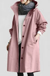Women's Coat - Oversized jas met capuchon voor dames | Waterdicht - Roze - S - Zarandi Amsterdam