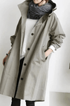 Women's Coat - Oversized jas met capuchon voor dames | Waterdicht - Grijs - S - Zarandi Amsterdam