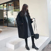 Winter Coat - Oversized trenchcoat voor dames | Wolmix Jas - Zwart - S - Zarandi Amsterdam