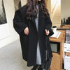 Winter Coat - Oversized trenchcoat voor dames | Wolmix Jas - Zwart - S - Zarandi Amsterdam