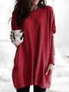 Women's Sweater - Oversized trui voor dames | Met zakken - Rood - S - Zarandi Amsterdam