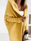 Women's Cardigan - Oversized vest met capuchon voor dames | Lang - Geel - S - Zarandi Amsterdam