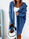 Women's Cardigan - Oversized vest met capuchon voor dames | Lang - Blauw - S - Zarandi Amsterdam