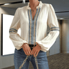 Dames Tops - Pacifica | Witte Blouse Dames van Hoogwaardige Katoenmix met Unieke Details en Korte Mouwen - S - Zarandi Amsterdam