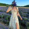 ModeParisienne® Gele bedrukte comfortabele zomerjurk