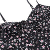 ModeParisienne® Zwarte zomerjurk met bloemenprint en bandjes