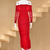 Maxi Jurken - Pauleen | Elegante zwarte lange jurk dames met off - shoulder en rüsch - details - Rood - S - Zarandi Amsterdam