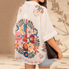 Casual Summer Wear - Perlas | Bloemenprint Overhemd van Ademend Katoen met Korte Mouwen - S - Zarandi Amsterdam