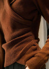 Women's Sweater - Peter Pan - kraagtrui voor dames | Asymmetrisch ontwerp - Bruin - S - Zarandi Amsterdam