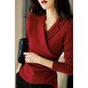 Women's Sweater - Peter Pan - kraagtrui voor dames | Asymmetrisch ontwerp - Rood - S - Zarandi Amsterdam