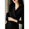 Women's Sweater - Peter Pan - kraagtrui voor dames | Asymmetrisch ontwerp - Zwart - S - Zarandi Amsterdam