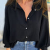 Elegante Knop - Up Blouse voor Warme Zomerse Dagen - ModeParisienne® Veronika | Elegante Knop - Up Blouse voor Warme Zomerse Dagen - Zwart - S - Zarandi Amsterdam
