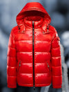 Men's Jacket - Pufferjack met capuchon | Ritssluiting aan de voorkant - Rood - S - Zarandi Amsterdam