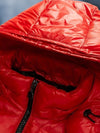 Men's Jacket - Pufferjack met capuchon | Ritssluiting aan de voorkant - Rood - S - Zarandi Amsterdam