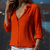 Women's Blouse - Relaxed Fit Blouse voor Dames | Klassieke Kraag - Rood - S - Zarandi Amsterdam