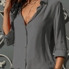 Women's Blouse - Relaxed Fit Blouse voor Dames | Klassieke Kraag - Grijs - S - Zarandi Amsterdam