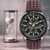 Horloges - Rendon | Luxe roestvrijstalen quartz horloge met multifunctionele kalender en waterbestendigheid - Bruin - Zarandi Amsterdam